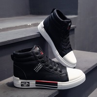 Baskets montantes en cuir pour hommes, style skateboard, antidérapantes, de marque, chaussures de sport pour hommes