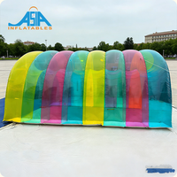 Tunnel d'entrée gonflable en PVC publicitaire coloré, affichage d'événements en plein air, tunnel gonflable transparent à vendre