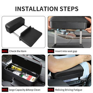 Boîte de rangement pour accoudoir de console avant en cuir de luxe Anjuny, porte-gobelets pour voiture, utilisation confortable toute saison, bureau à domicile, OEM disponible - Product Image 2