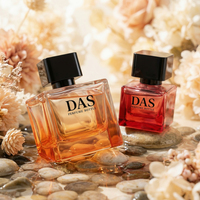 Promo! Botol Parfum Isi Ulang 30ml 50ml 100ml Bentuk Kotak Mewah Warna-warni Merah Oranye 50ml dengan Tutup Bola
