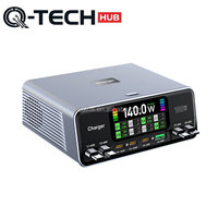 Cargador GaN Rápido Tipo-C de 165W PD 3.0 QC3.0 con Cable Retráctil y Pantalla Digital Inteligente para Teléfonos Móviles y Portátiles