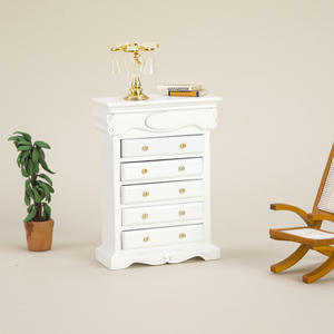 1:12 Style américain bricolage jouet maison de poupée Mini meubles en bois de bouleau multi-tiroirs armoire de rangement pour maison de poupée décorations cadeaux - Product Image 2