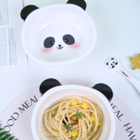 Ensemble de salle à manger pour enfants dessin animé mignon panda cuillère et bol en mélamine couverts et assiettes pour bébés vaisselle pour enfants
