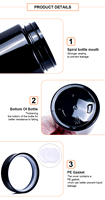 Pots en plastique PET de qualité alimentaire de 45 ml, 60 ml, 75 ml, 100 ml, 120 ml, 150 ml, 220 ml avec couvercle CR à fermeture hermétique