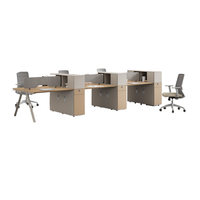 Bureau de travail pour employés de bureau, table d'ordinateur durable, bureau de direction moderne rectangulaire avec cloison et casier