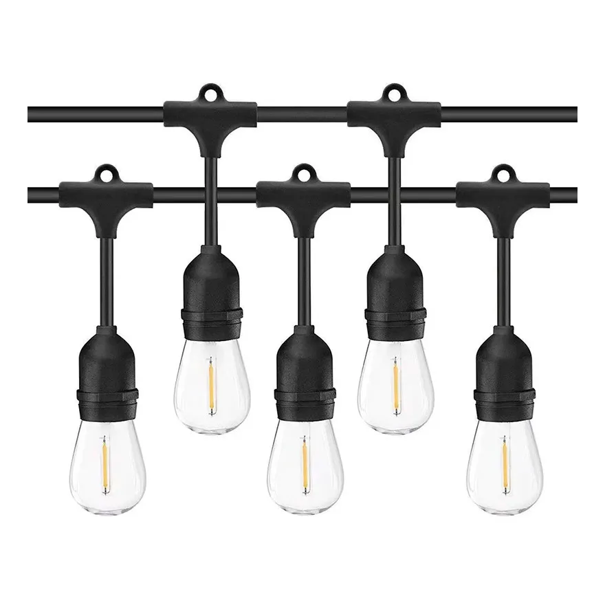Le migliori luci a stringa per esterni impermeabili con 10 prese scese E26 lampadina a LED trasparente Edison inclusa