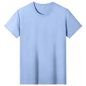 High Quality Custom Screen Printing Short Round Neck Blank 100% Cotton Plain T Shirt For Men