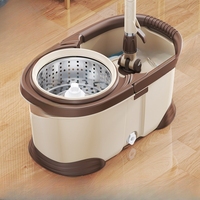 Serpillère en microfibre à manche en acier torsadé, légère et durable, avec essorage sur quatre côtés, auto-essoreuse, 2 têtes de serpillère pour la maison, le bureau et les hôtels