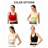 Débardeur court pour femme GH avec logo personnalisé, col rond, dos torsadé ouvert, coupe ajustée, sans manches, pour le yoga et les activités sportives, vente en gros, fabricant de soutiens-gorge