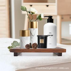Custom Wooden Soap Dish Rectangular Freestanding <b>Bathroom</b> <b>Shelf</b> Durable Solid Wood Base Retro Colors <b>Black</b> White - Product Image 5