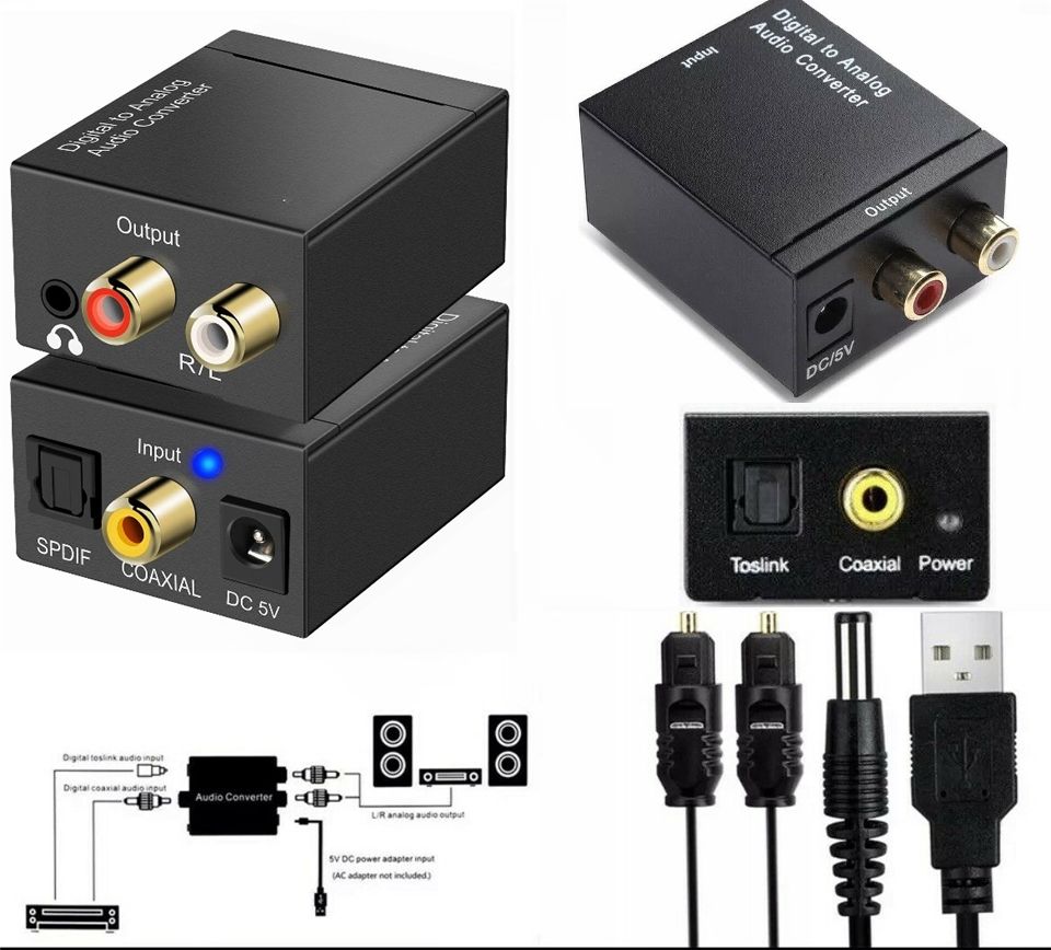 To Analog Converter Adaptador Optical Audio A Rca Digital To