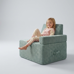 Sofá Infantil de Espuma Comprimida al Vacío en Caja, con Cubierta de Tela de Pana, Sillón con Trampolín para Niños, Logotipo Personalizado - Product Image 6