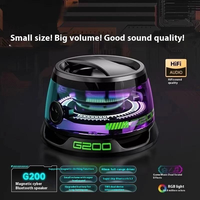 Subwoofer Mini Portabel Nirkabel Ringkas Dengan Lampu RGB Berubah Warna, Cocok untuk Perjalanan, Berkemah, dan Penggunaan di Rumah