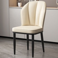 Chaise de salle à manger moderne en métal rembourrée avec cadre métallique, hauteur de siège optimale, pour la maison et la cuisine (vente en gros)