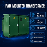 Transformateur de sous-station triphasé compact à cuivre stable de type sec 30kVA-3000kVA, type boîtier extérieur 20kV 400V, à économie d'énergie