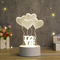 Lampe de nuit LED à illusion 3D personnalisée Nouveau jaune ABS Base Table de bureau USB pour la décoration intérieure Noël des enfants Veilleuse en acrylique animée