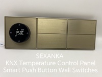 Système d'automatisation intelligent SEXANKA KNX, maison intelligente, hôtel, interrupteurs muraux intelligents en aluminium avec bouton poussoir combiné pour le contrôle de la température