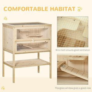 Fabricant de cages pour petits animaux avec roue de roulement Cage pour hamster en bois pour meubles de patio pour les soins des rats et des hamsters - Product Image 6