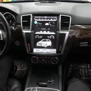 DVD Mobil Layar Sentuh Vertikal 12.1 Inci, Pemutar Multimedia Radio Android Navigasi GPS untuk Mercedes Benz GL ML W166 X166 2012 2015