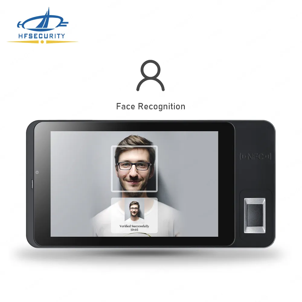 HFSecurity 7 inch 4G BLE face recognition wifi usb card reader biometric fingerprint tablet for mobile attendance