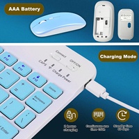 Keyboard dan Mouse BT Slim Isi Ulang, Keyboard dan Mouse Nirkabel Lebih Murah, Paket Keyboard dan Mouse Mini