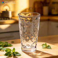 Verre à cocktail en plastique 370 ml, coupe diamant, pour Long Island Ice Tea et Tom Collins