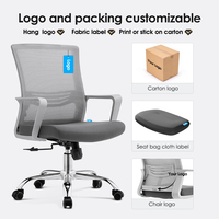 Chaise de bureau moderne à dossier moyen Noel, certifiée BIFMA, ergonomique, pour personnel et ordinateur, Sillas De Oficina