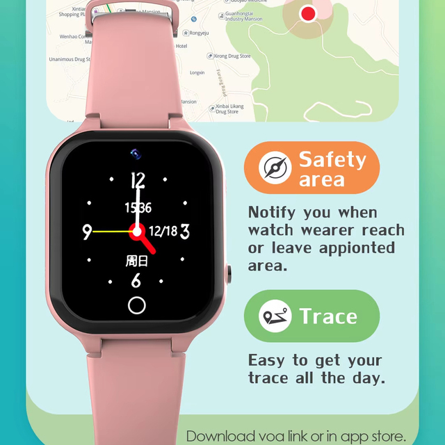 C80 Unisex 4G Android Smartwatch HD Camera Video Call GPS LBS Tracking SIM Card Slot IP67 Waterproof Alloy Case Rubber Magnetic