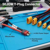 SEJOW T-Stecker Deans-Verbinder Männlich Weiblich 60A Niedriger Widerstand Hitzebeständig RC Auto LKW LiPo Akku OEM