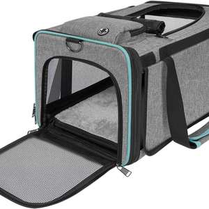Portable Polyester Fashion Cat <b>Carrier</b> Bag Breathable Mesh <b>Pet</b> <b>Carrier</b> for Small Dogs Cats Shoulder Strap for Outdoor Travel - Product Image 1