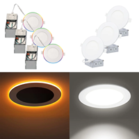 Spots LED encastrés dimmables de 4 pouces 9W+3W, spots encastrés de 6 pouces 12W+3W 5CCT, éclairage encastré ETL Energy Star avec mode veilleuse 2000K