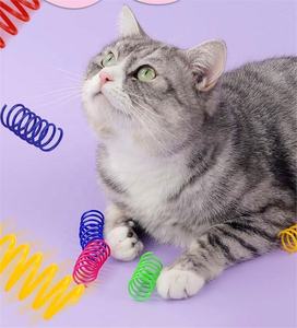 친환경 인터랙티브 플라스틱 애완동물 장난감 스프링 코일 스파이럴 고양이용 활동 촉진 맞춤형 브랜드 모델 PST-4 - Product Image 4