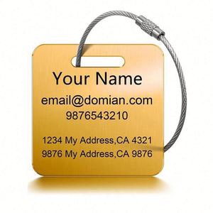 Custom Logo <b>Luggage</b> Tags Wholesale, Stainless Steel Label Tag with <b>Strap</b>, Low MOQ for Hotel & Corporate Gifts - Product Image 2
