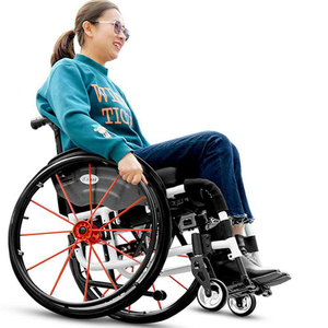 2025 gran oferta silla de ruedas deportiva Manual de Material de fibra de carbono de aluminio de lujo silla de ruedas deportiva ligera plegable - Product Image 4