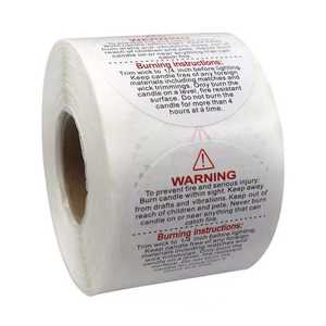 1.5インチキャンドルジャーコンテナステッカーキャンドル作りステッカー防水安全ラウンドキャンドル警告ラベル - Product Image 3