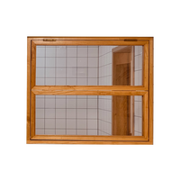 Ventana Corredera de Aluminio con Vidrio Templado y Aspecto de Madera, Impermeable, de Tamaño Personalizado, para Cafetería Residencial, Cocina de Villa, Marca Wharton