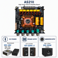 AS21II TPA3255 Placa Amplificadora de Potencia Inalámbrica BT de 2.1 Canales, Módulo de Audio de Subwoofer de 220W*2+350W para Cine en Casa OEM