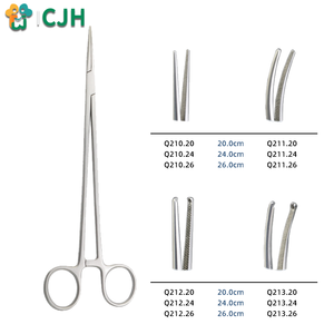 Pince hémostatique chirurgicale de base à ressort hélicoïdal incurvé en acier inoxydable CJH pour grands animaux - Product Image 2