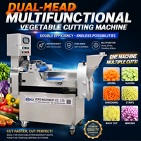 Machine à couper les légumes automatique à double tête, coupe-légumes multifonction, coupe-fruits, équipement commercial en acier inoxydable