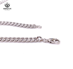 Großhandel <span class=keywords><strong>24</strong></span> Zoll Silber kubanische Kette Halskette mit 6mm Hip Hop Seil Trendy religiösen Stil mit Diamond Pearl Männer Frauen - Product Image 3