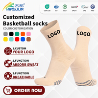 Chaussettes de basketball athlétiques pour jeunes, séchage rapide, antidérapantes, personnalisables, vente en gros, OEM, ODM