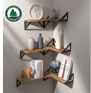 Europea de Metal <span class=keywords><strong>Vintage</strong></span> flotante de madera montado en la pared estante de exhibición de arte decorativo de la pared estante - Product Image 1