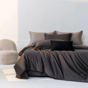 Premium High contes 1400TC Set di biancheria da letto in cotone egiziano doppio jeen King <span class=keywords><strong>nero</strong></span> morbido copripiumino flat_unded federe - Product Image 1