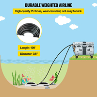 Diffuseur d'oxygène pour étang, aérateur, disque d'air à bulles nano, 100 L/min, compresseur d'air pour aération d'étang