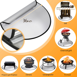 Tapis rond antiadhésif résistant à la chaleur <span class=keywords><strong>pour</strong></span> foyer extérieur, protection de terrasse <span class=keywords><strong>pour</strong></span> <span class=keywords><strong>barbecue</strong></span>, tapis ignifuge en tissu <span class=keywords><strong>pour</strong></span> gazon ByRound - Product Image 4