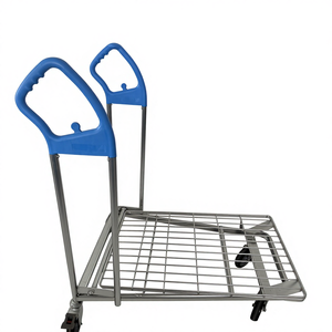 4 Wheel Platform <strong>Cart</strong> Supermarket <strong>Cargo</strong> Storage Trolley <strong>Cart</strong> with Big Handle - Product Image 1