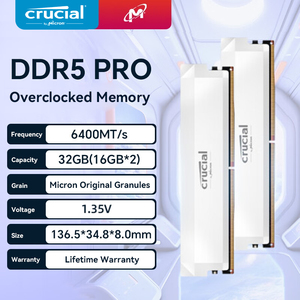 Superior Crucial DDR5 <strong>6400</strong> Unbuffered REG ECC RAM 16GB 32GB for Desktop Stock - Product Image 2