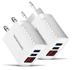 Nhà Máy bán hàng trực tiếp 20W EU/chúng tôi 2A xách tay cổng kép USB điện thoại sạc nhanh LED hiển thị kỹ thuật số sạc Adapter - Product Image 5