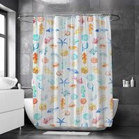 Rideau de douche moderne de luxe en PEVA, anti-moisissure, imperméable, séchage rapide, motif imprimé, avec crochets – Vente en gros