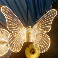 1.2M 5 têtes papillon lumineux accessoires de mariage T fenêtre décorative scène salle d'exposition décoration lumineuse papillon lumineux
